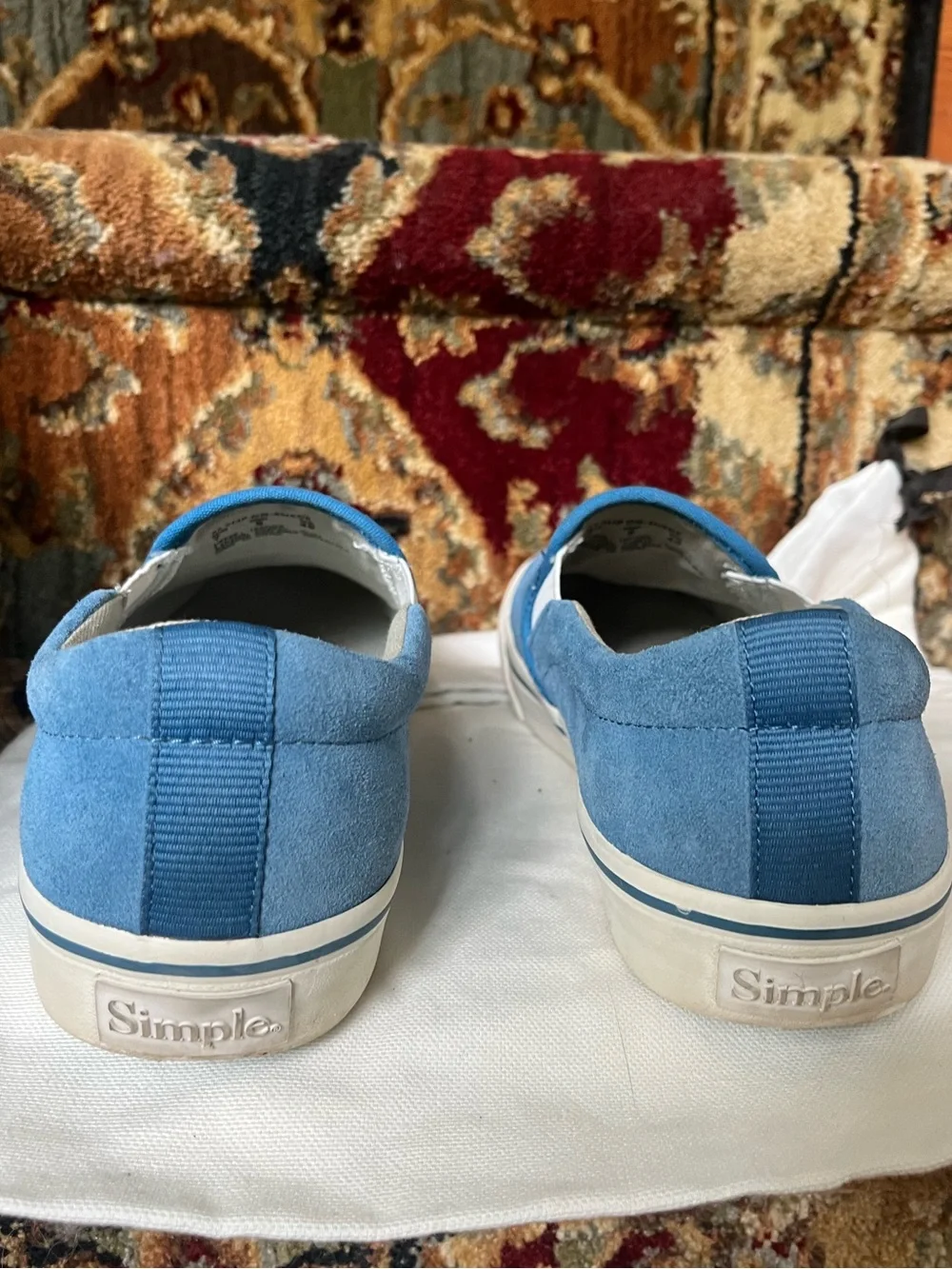 Blue Suede Slip On Sneaker Size 9